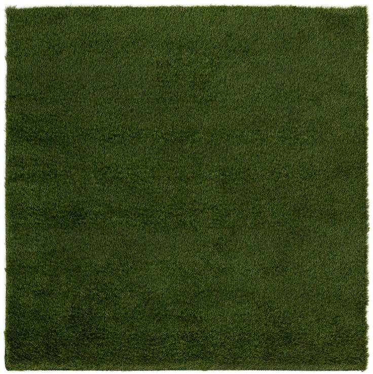 Detail image of 5' 3 x 5' 3 Easy-Clean Grass Indoor / Outdoor Square Rug