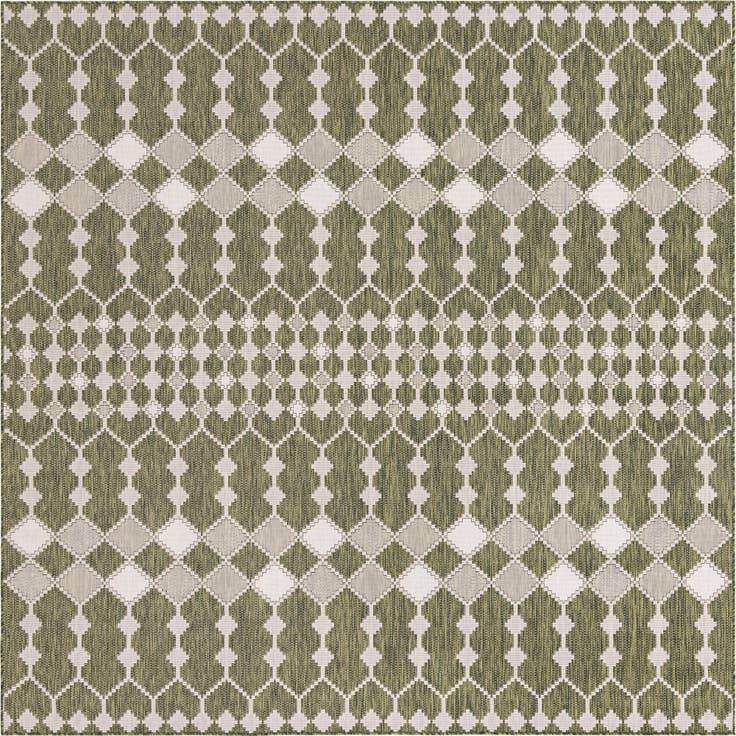 Detailansicht von 305cm x 305cm Leicht zu reinigen Lattice Innen- / Außenbereich Quadrat Teppich