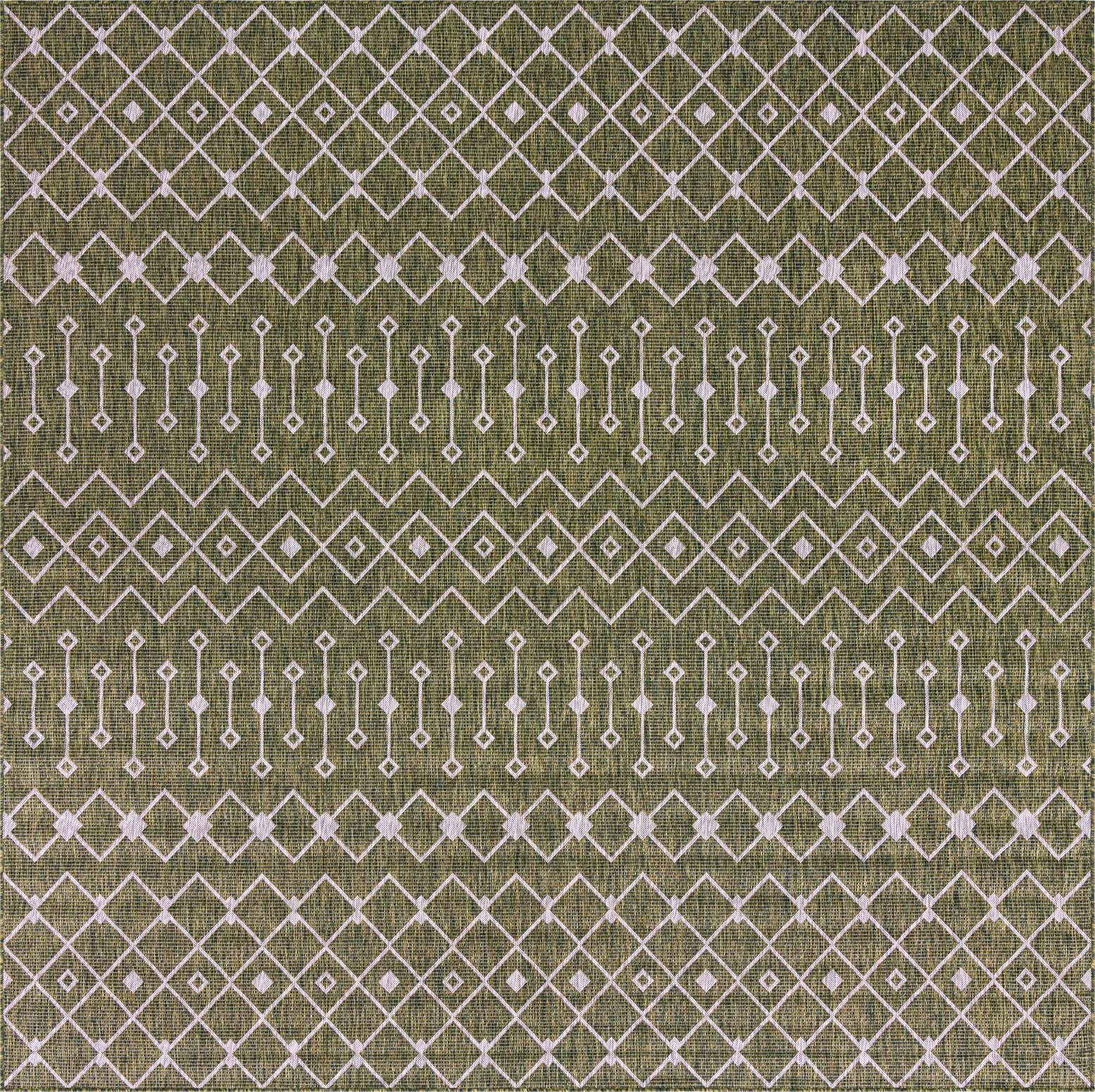 10' 8 x 10' 8 Easy-Clean Lattice Indoor / Outdoor Square Rug