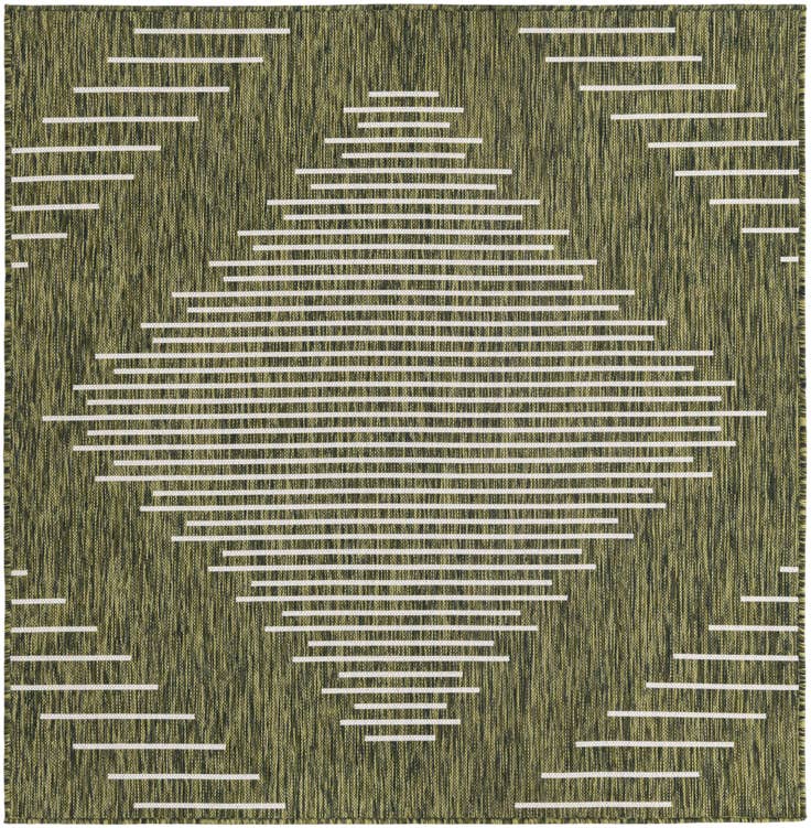 Detail image of 5' 3 x 5' 3 Easy-Clean Modern Indoor / Outdoor Square Rug
