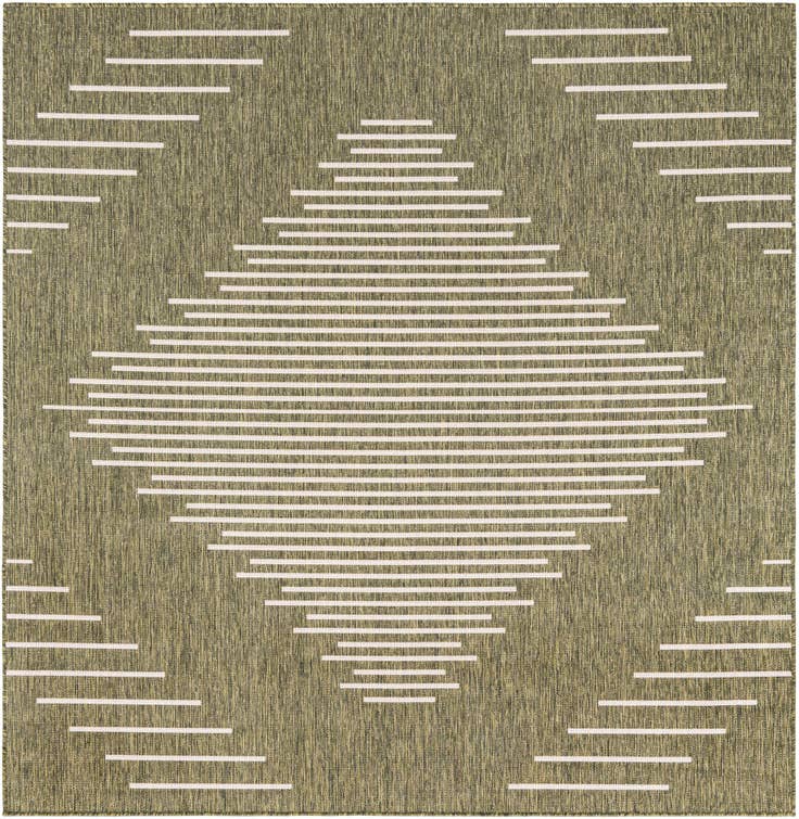 Detail image of 7' x 7' Easy-Clean Modern Indoor / Outdoor Square Rug