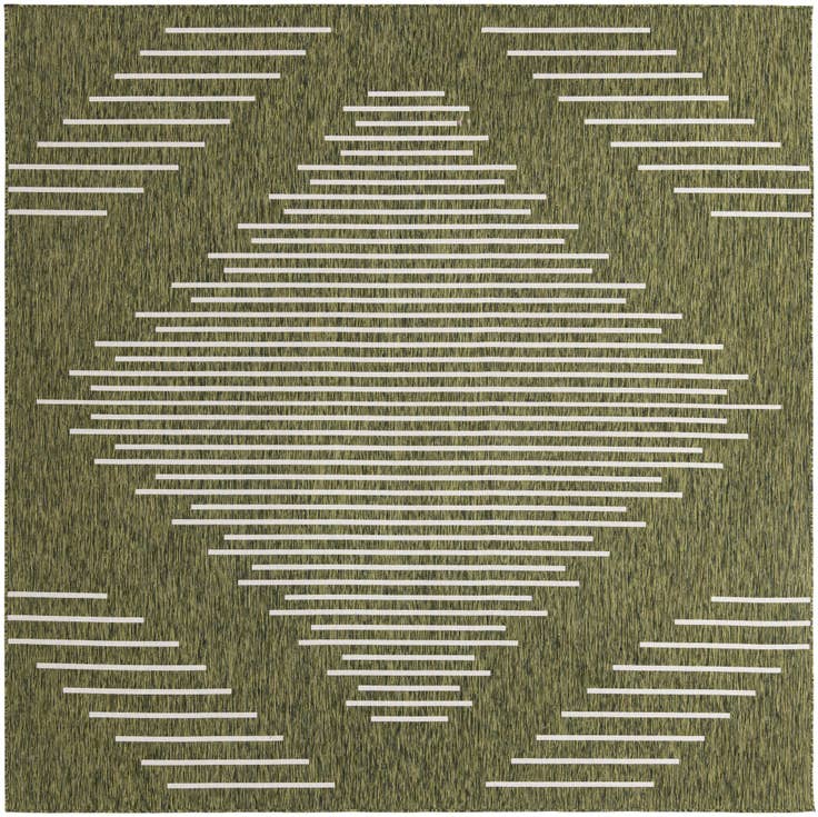Detail image of 10' 8 x 10' 8 Easy-Clean Modern Indoor / Outdoor Square Rug