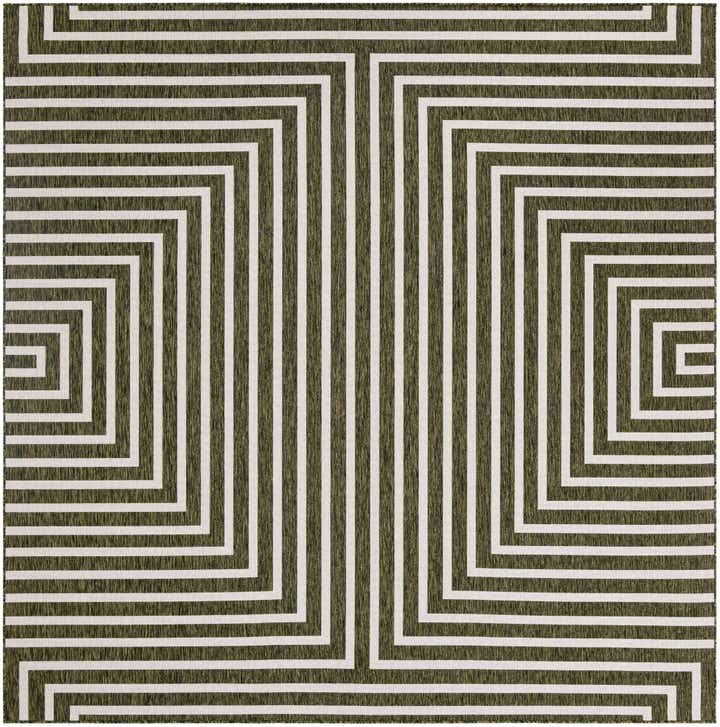 10' x 10' Easy-Clean Modern Indoor / Outdoor Square Rug