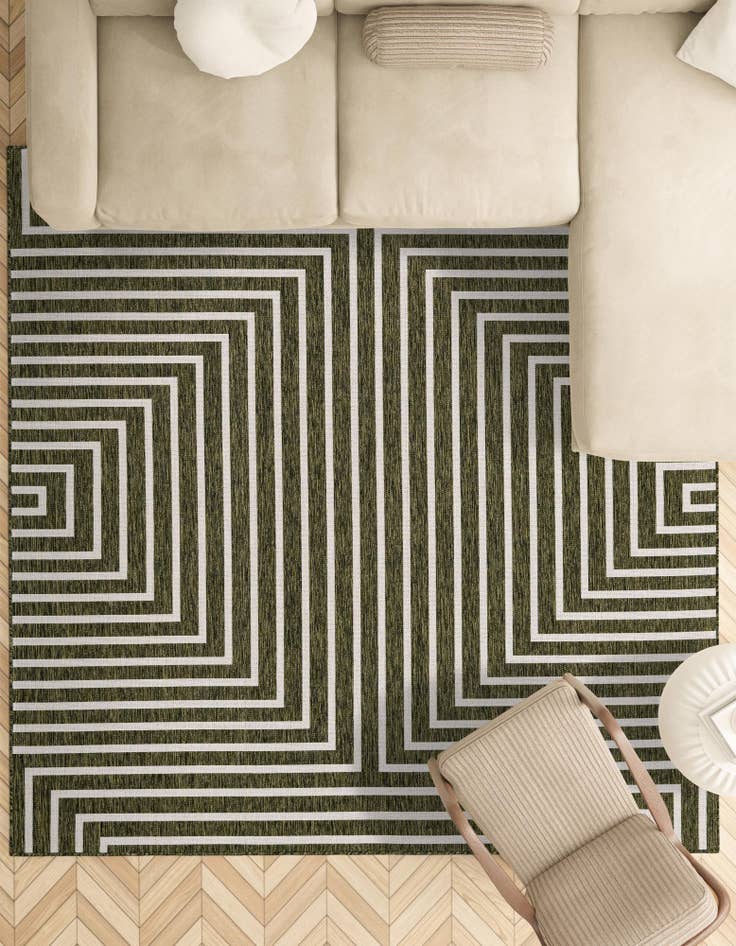 Detail image of 10' x 10'  Washable Modern Indoor / Outdoor Square Rug