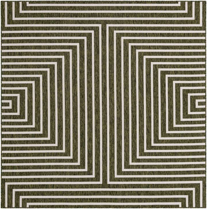 7' 10 x 7' 10 Easy-Clean Modern Indoor / Outdoor Square Rug