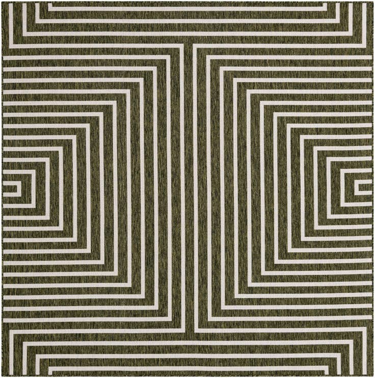 Detail image of 7' 10 x 7' 10 Easy-Clean Modern Indoor / Outdoor Square Rug