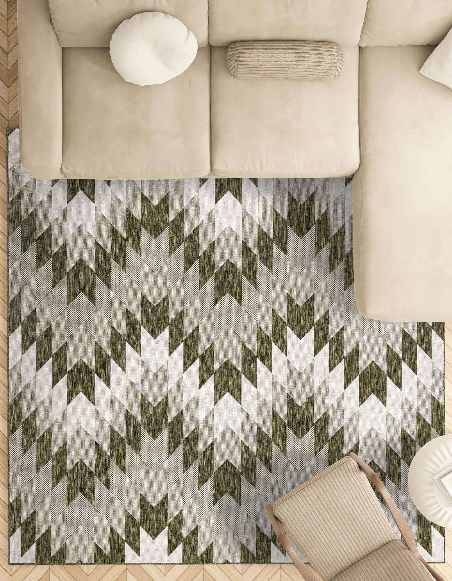 Primary image 13' x 13'  Washable Modern Indoor / Outdoor Square Rug