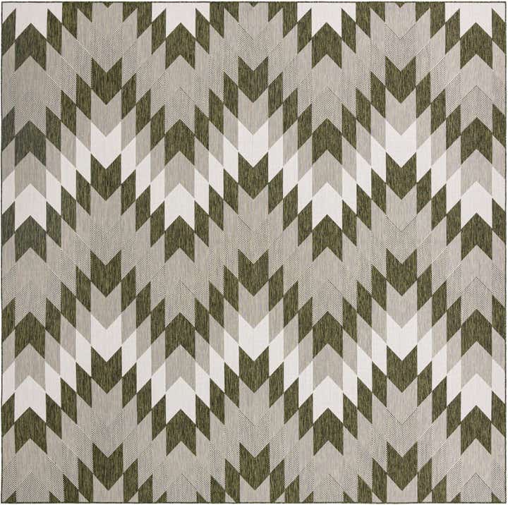 12' x 12' Easy-Clean Modern Indoor / Outdoor Square Rug