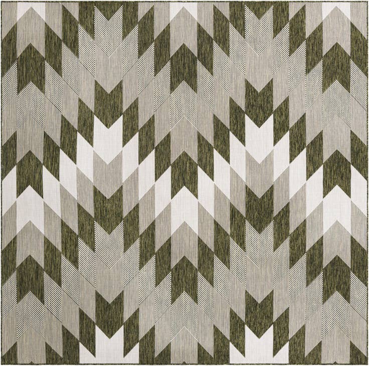 Detail image of 7' 10 x 7' 10 Easy-Clean Modern Indoor / Outdoor Square Rug