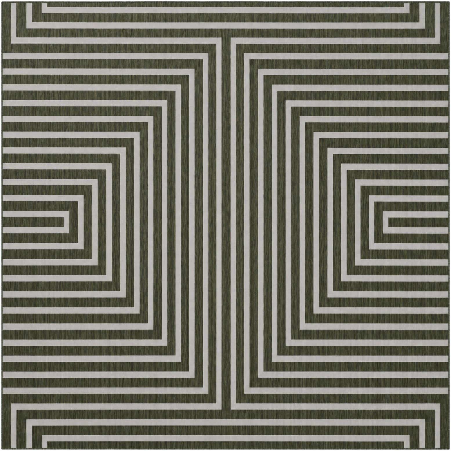 13' x 13' Easy-Clean Modern Indoor / Outdoor Square Rug