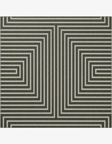 13' x 13' Easy-Clean Modern Indoor / Outdoor Square Rug
