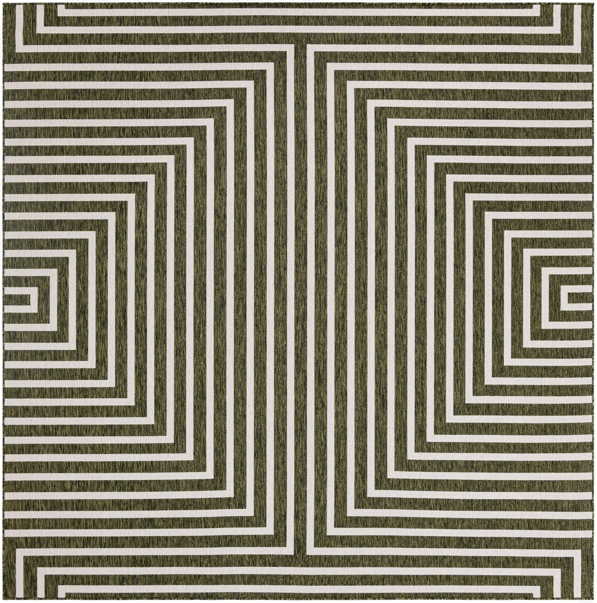 10' x 10'  Washable Modern Indoor / Outdoor Square Rug