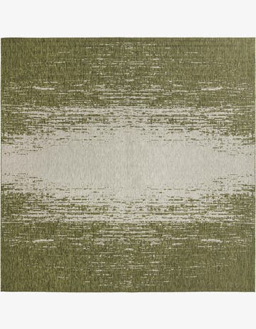 Green Easy-Clean Modern Indoor / Outdoor Square Rug