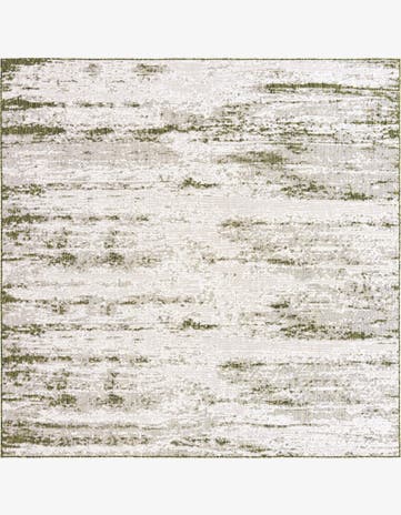 Green Easy-Clean Modern Indoor / Outdoor Square Rug