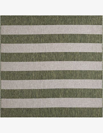Green Easy-Clean Ribbon Indoor / Outdoor Square Rug