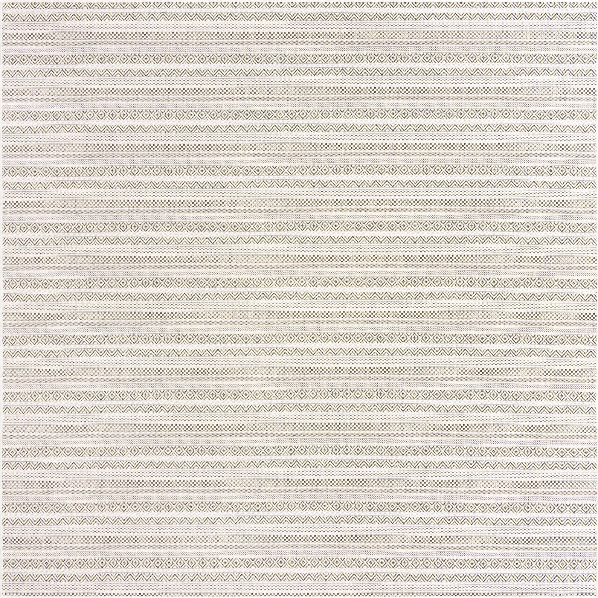 10' x 10' Easy-Clean Striped Indoor / Outdoor Square Rug