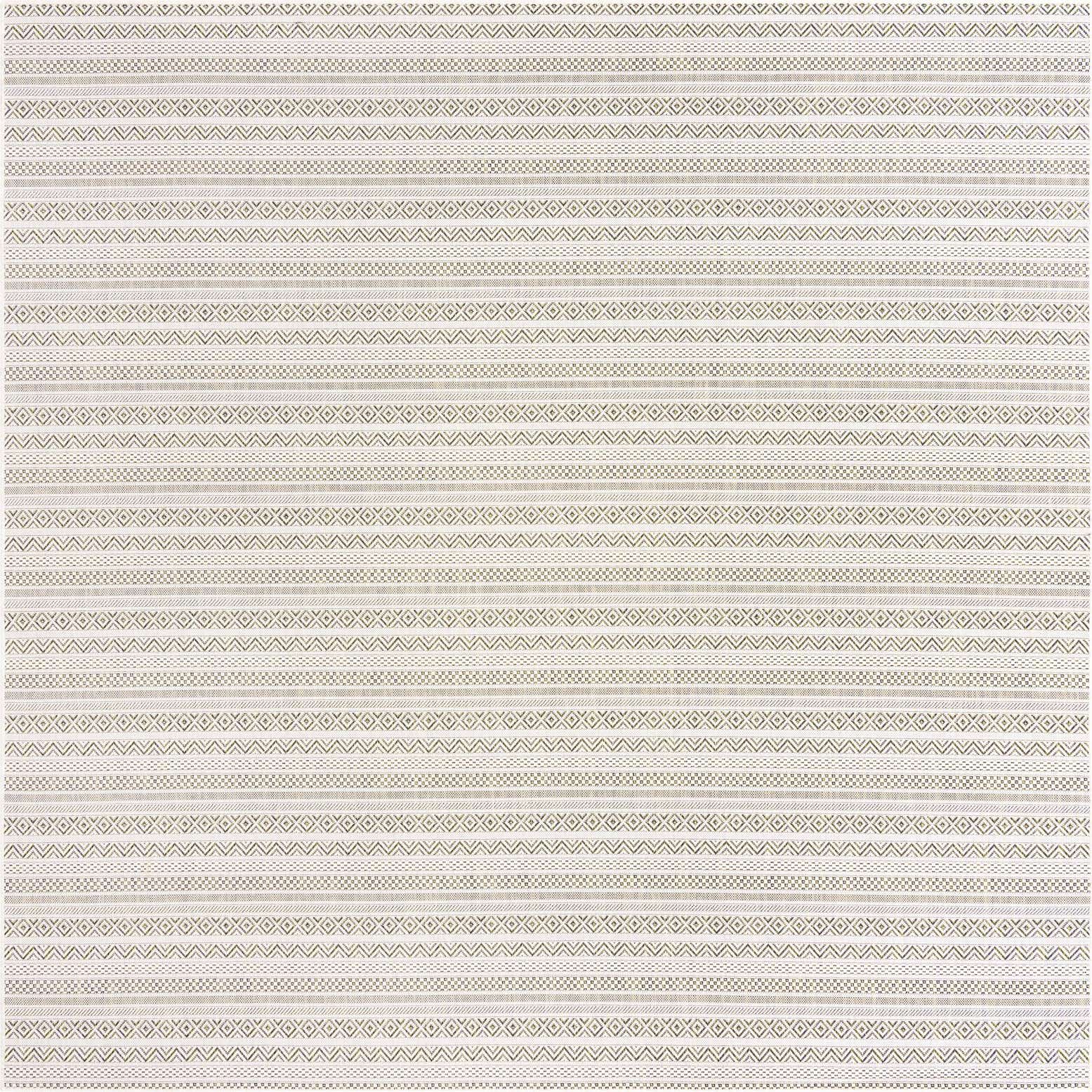 10' x 10' Easy-Clean Striped Indoor / Outdoor Square Rug