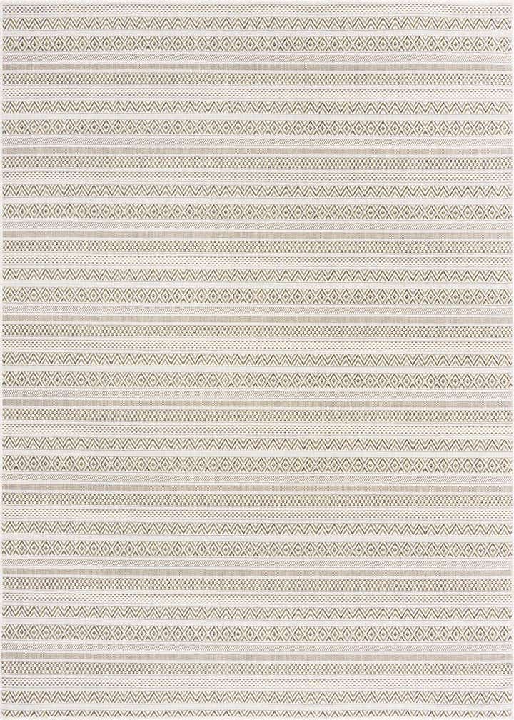 7' 10 x 7' 10 Easy-Clean Striped Indoor / Outdoor Square Rug