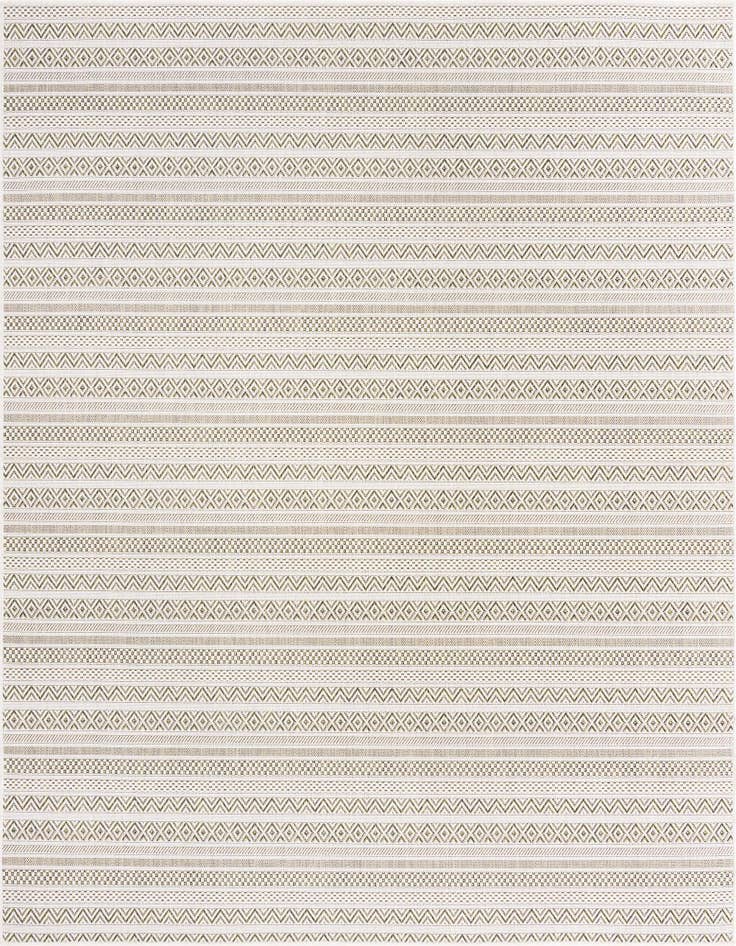 Detail image of 7' 10 x 7' 10 Easy-Clean Striped Indoor / Outdoor Square Rug
