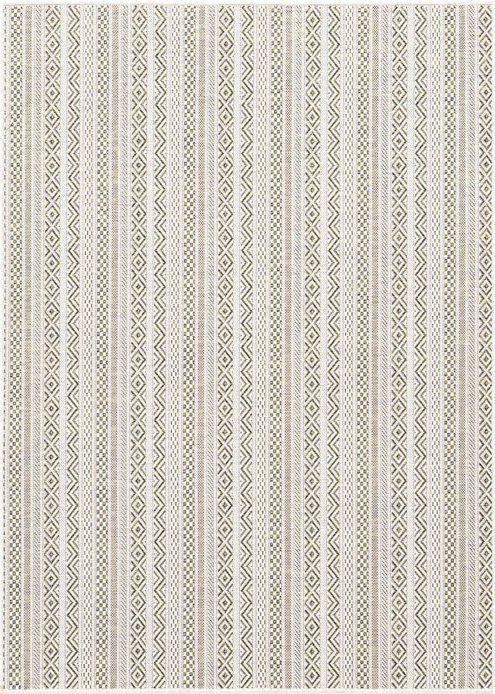 5' 3 x 5' 3 Easy-Clean Striped Indoor / Outdoor Square Rug