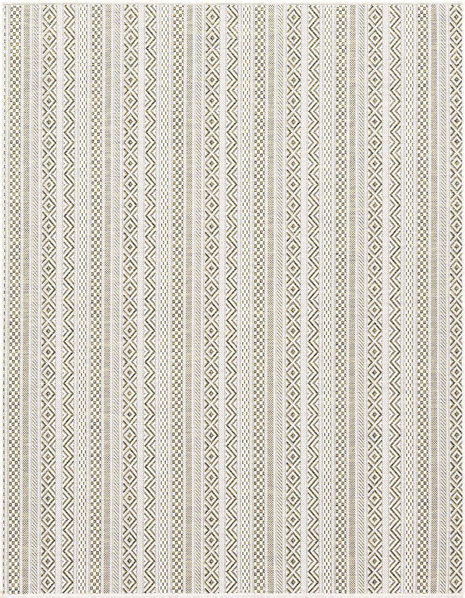 5' 3 x 5' 3 Easy-Clean Striped Indoor / Outdoor Square Rug