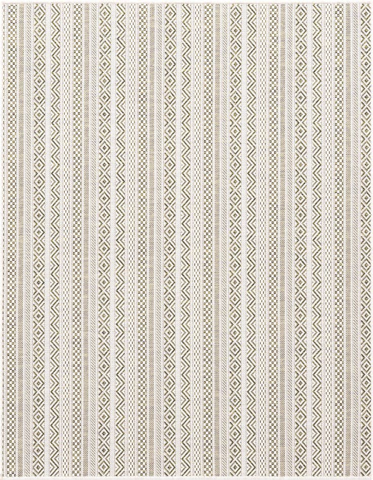 Detail image of 5' 3 x 5' 3 Easy-Clean Striped Indoor / Outdoor Square Rug