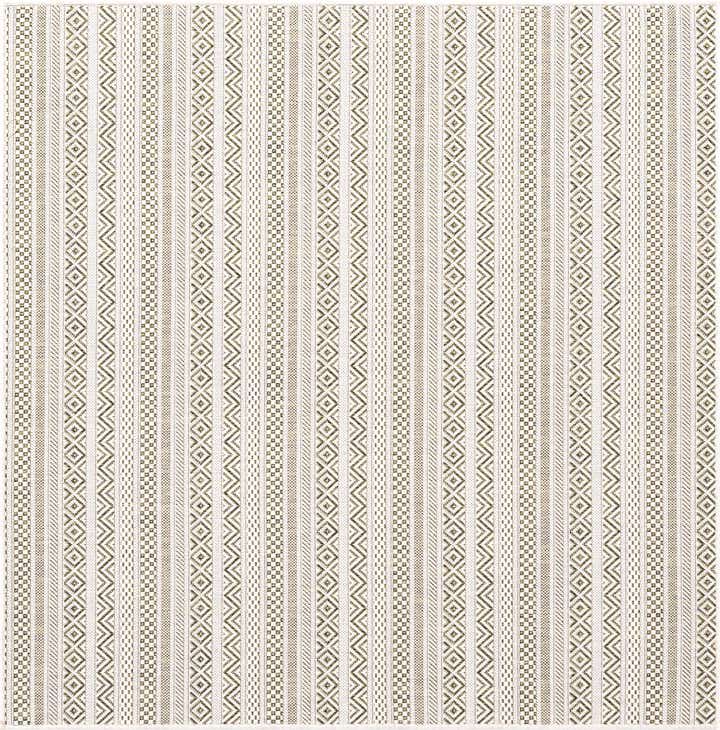 5' 3 x 5' 3 Easy-Clean Striped Indoor / Outdoor Square Rug