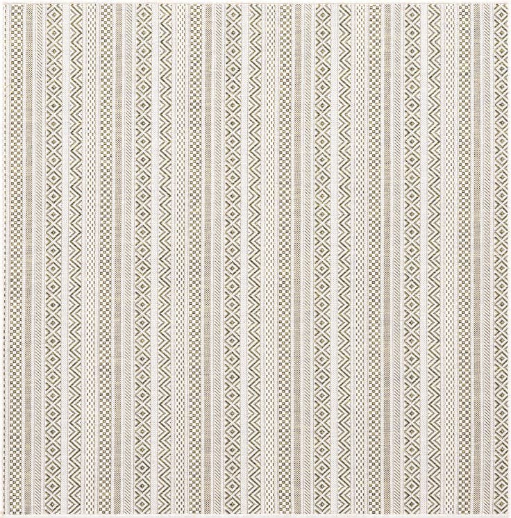 Detail image of 5' 3 x 5' 3 Easy-Clean Striped Indoor / Outdoor Square Rug