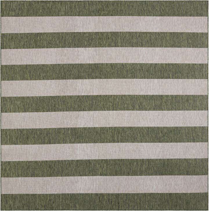 305cm x 305cm Easy-Clean Striped Indoor / Outdoor Square Rug