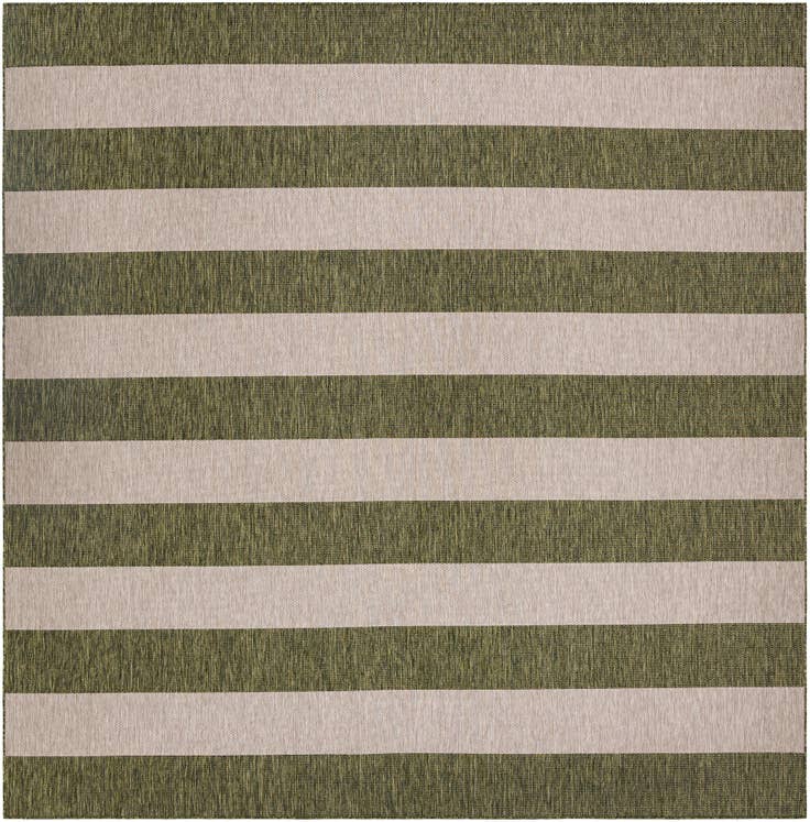 Detail image of 12' x 12' Easy-Clean Striped Indoor / Outdoor Square Rug
