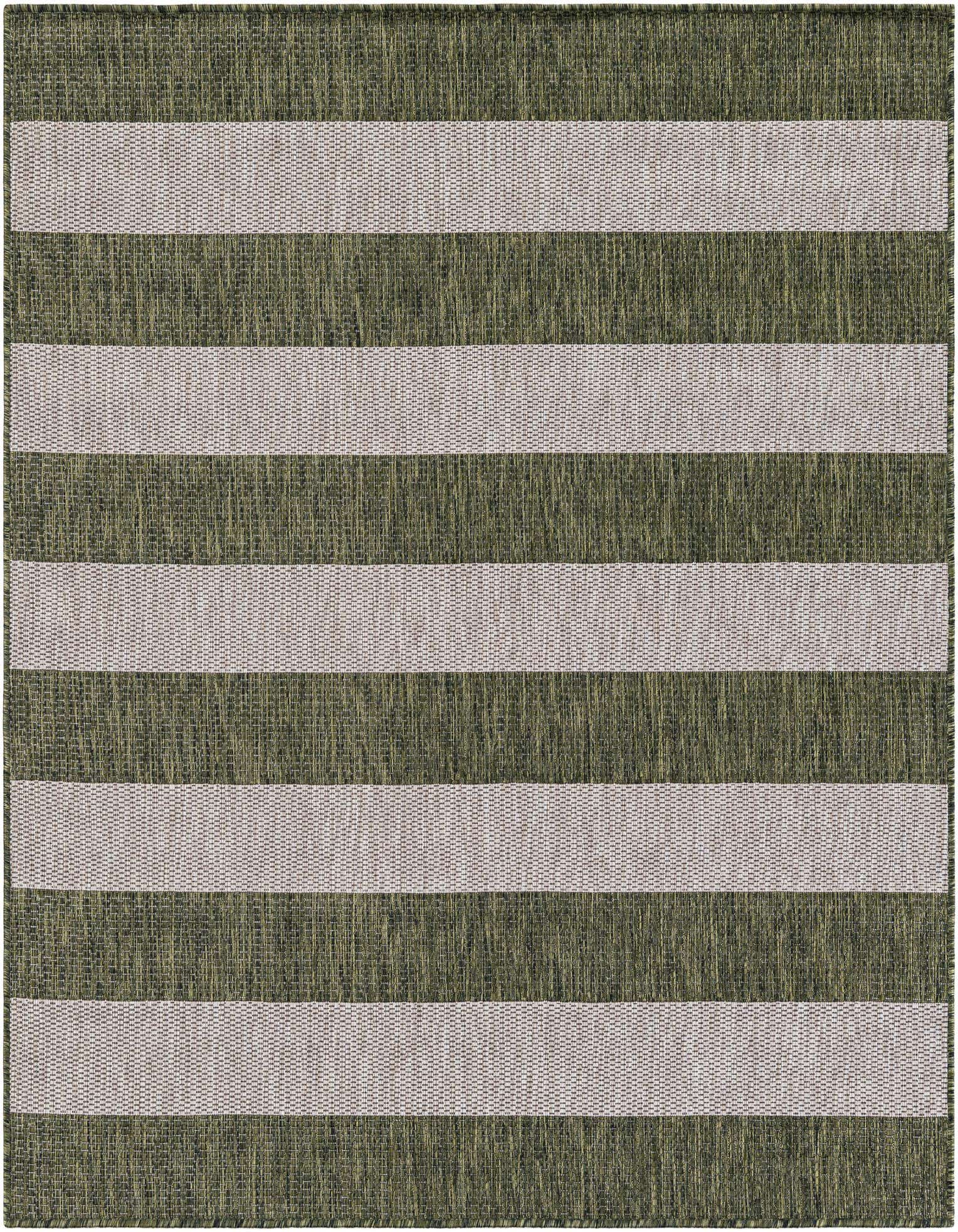 5' 3 x 5' 3 Easy-Clean Striped Indoor / Outdoor Square Rug