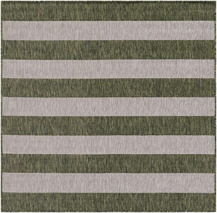 160cm x 160cm Easy-Clean Striped Indoor / Outdoor Square Rug