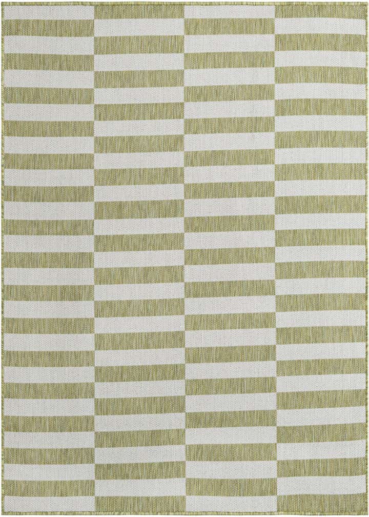 5' 3 x 5' 3 Easy-Clean Striped Indoor / Outdoor Square Rug