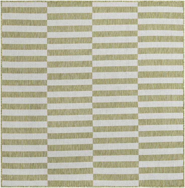 Detail image of 5' 3 x 5' 3 Easy-Clean Striped Indoor / Outdoor Square Rug