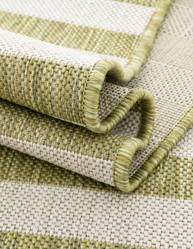 Detail image of 10' x 10' Easy-Clean Striped Indoor / Outdoor Square Rug