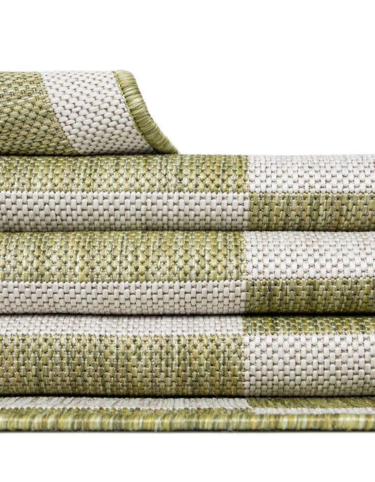 Detail image of 13' x 13' Easy-Clean Striped Indoor / Outdoor Square Rug
