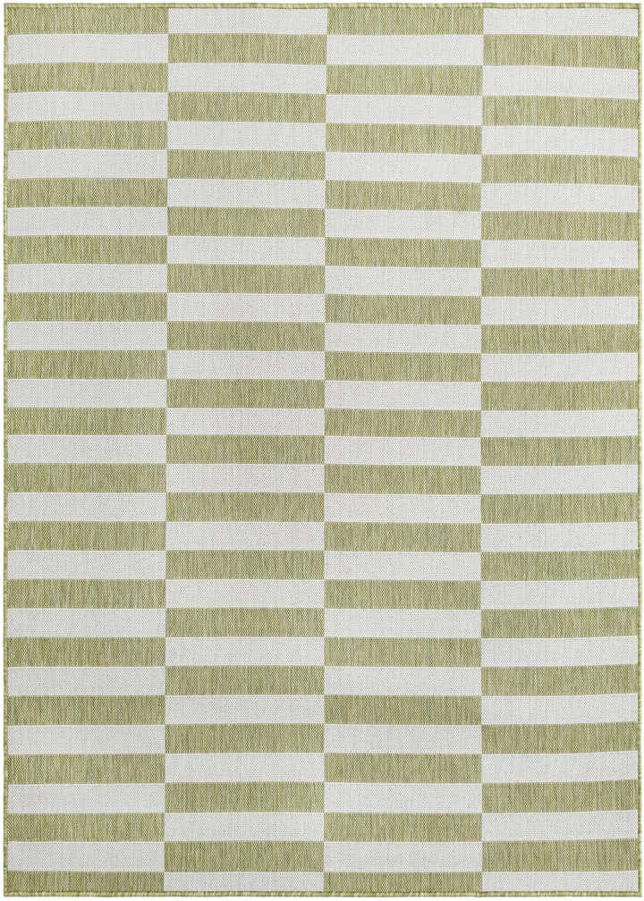 6' x 6' Easy-Clean Striped Indoor / Outdoor Square Rug