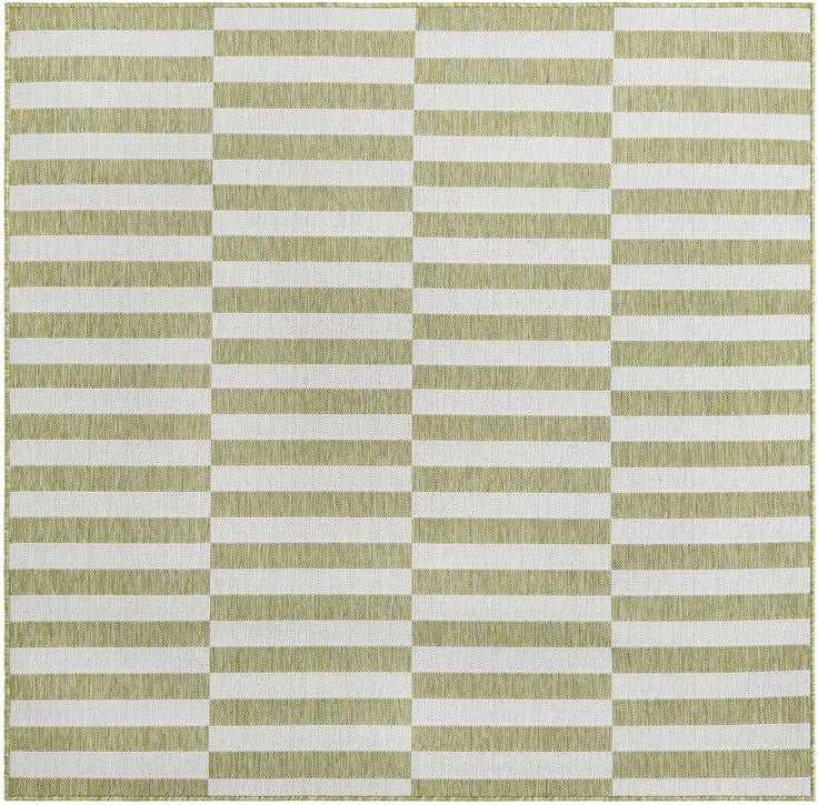 Detail image of 6' x 6' Easy-Clean Striped Indoor / Outdoor Square Rug
