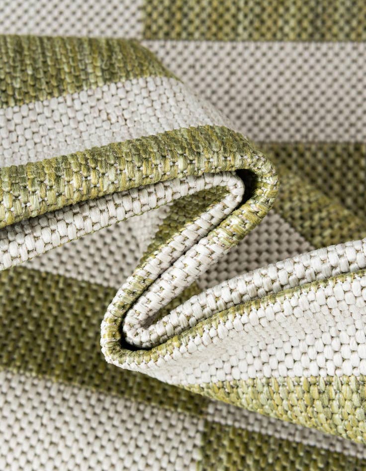 Detail image of 5' 3 x 5' 3 Easy-Clean Striped Indoor / Outdoor Square Rug