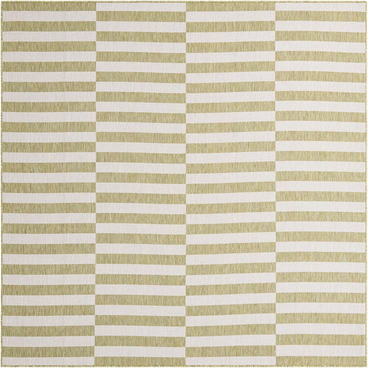 Detail image of 7' 10 x 7' 10 Easy-Clean Striped Indoor / Outdoor Square Rug