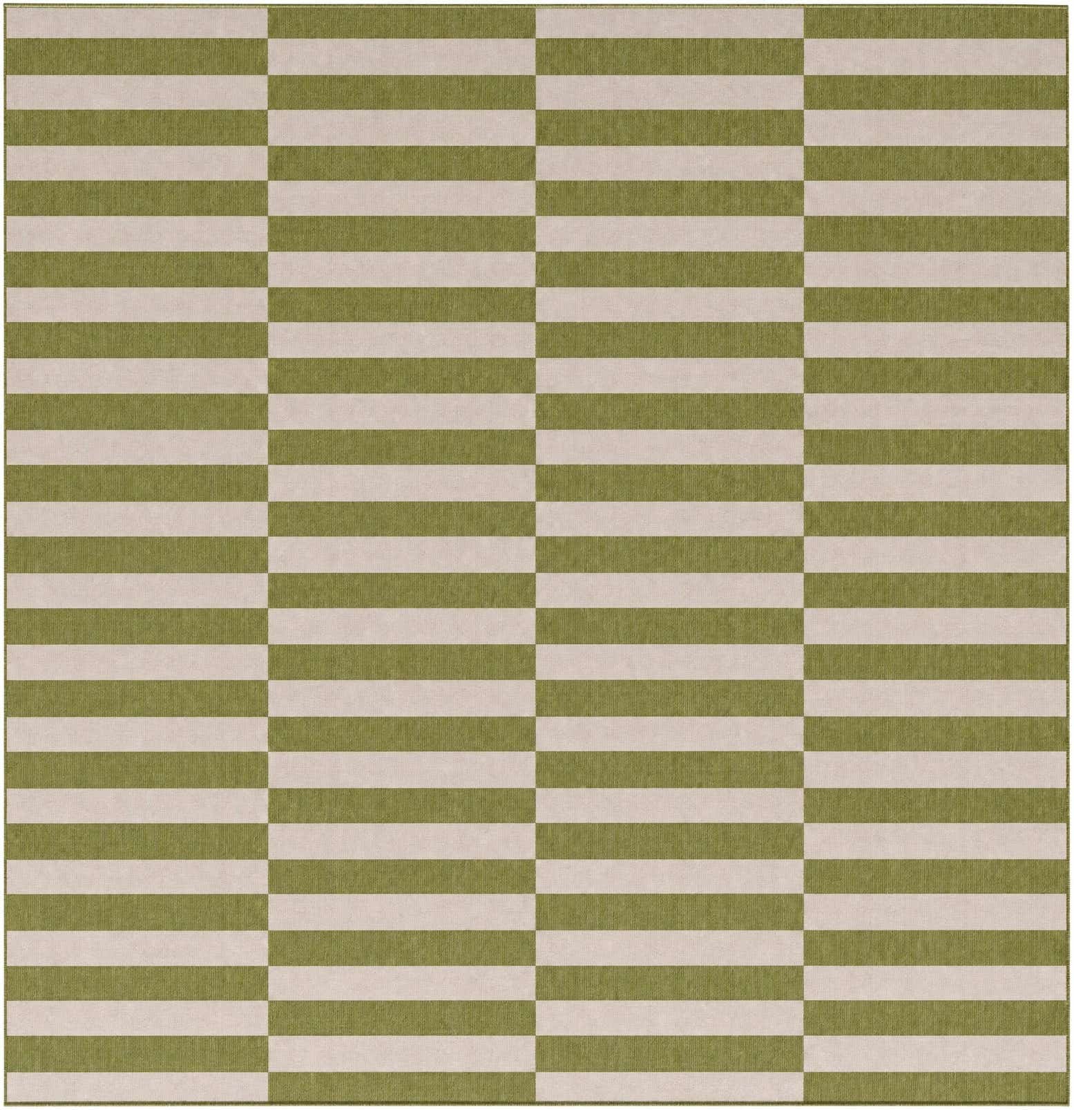 13' x 13' Easy-Clean Striped Indoor / Outdoor Square Rug