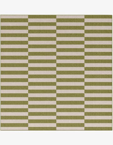 13' x 13' Easy-Clean Striped Indoor / Outdoor Square Rug