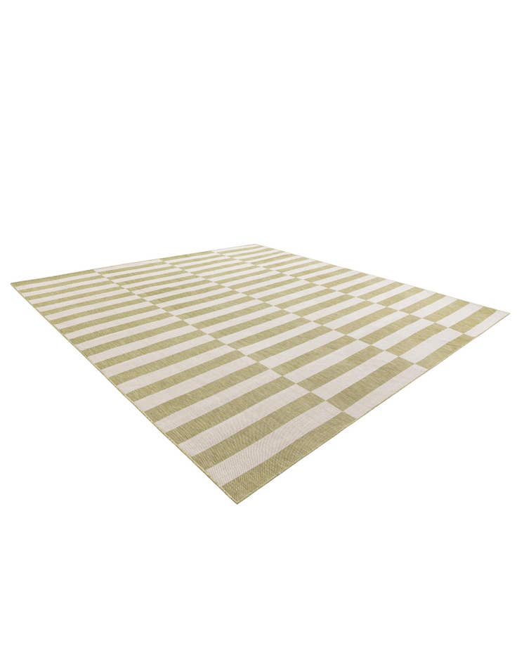 Detail image of 13' x 13' Easy-Clean Striped Indoor / Outdoor Square Rug