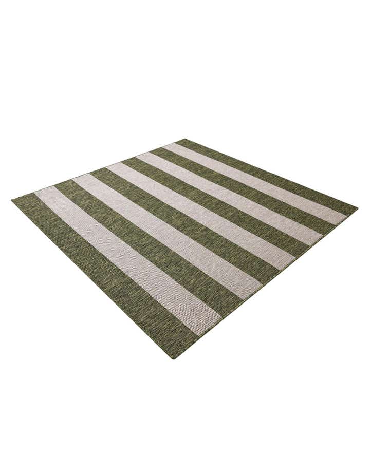 13' x 13' Easy-Clean Striped Indoor / Outdoor Square Rug