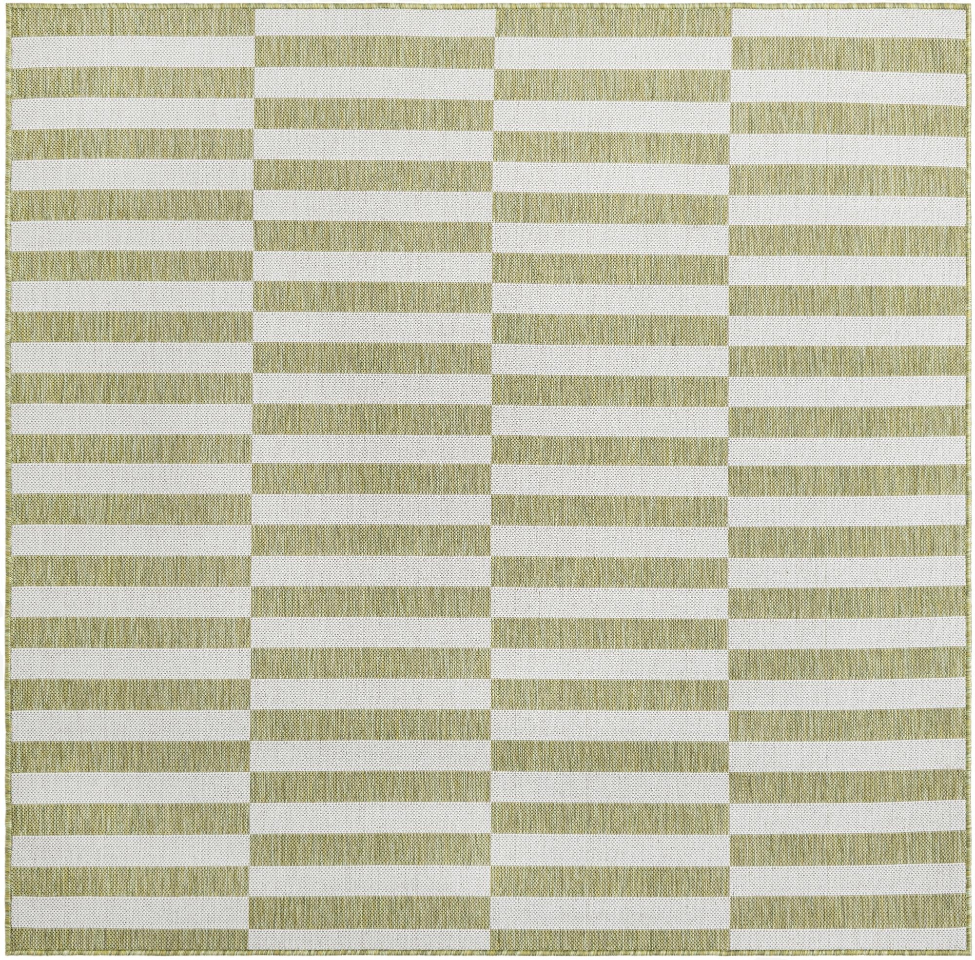 Primary image 6' x 6'  Washable Striped Indoor / Outdoor Square Rug
