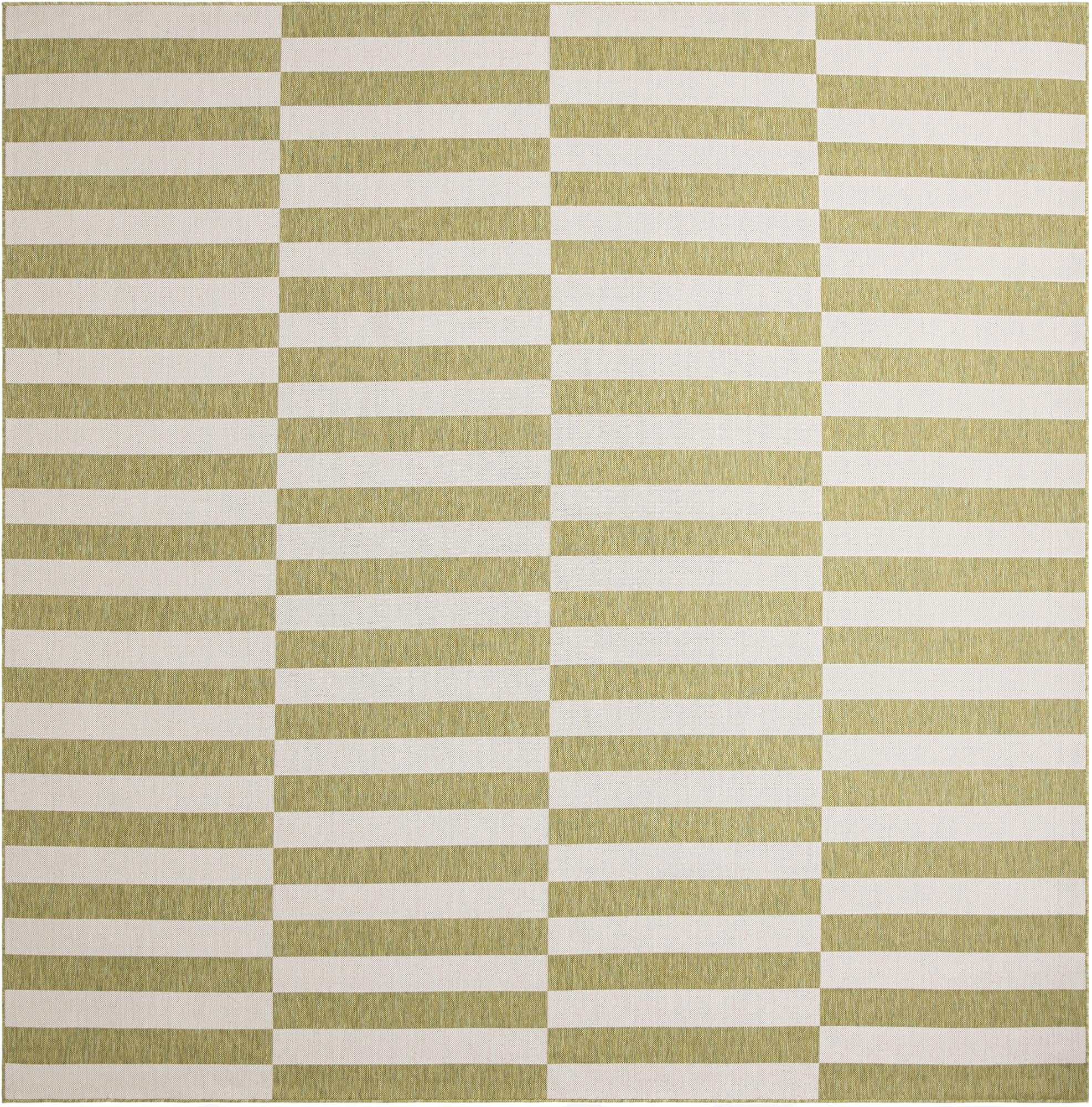 12' x 12'  Washable Striped Indoor / Outdoor Square Rug