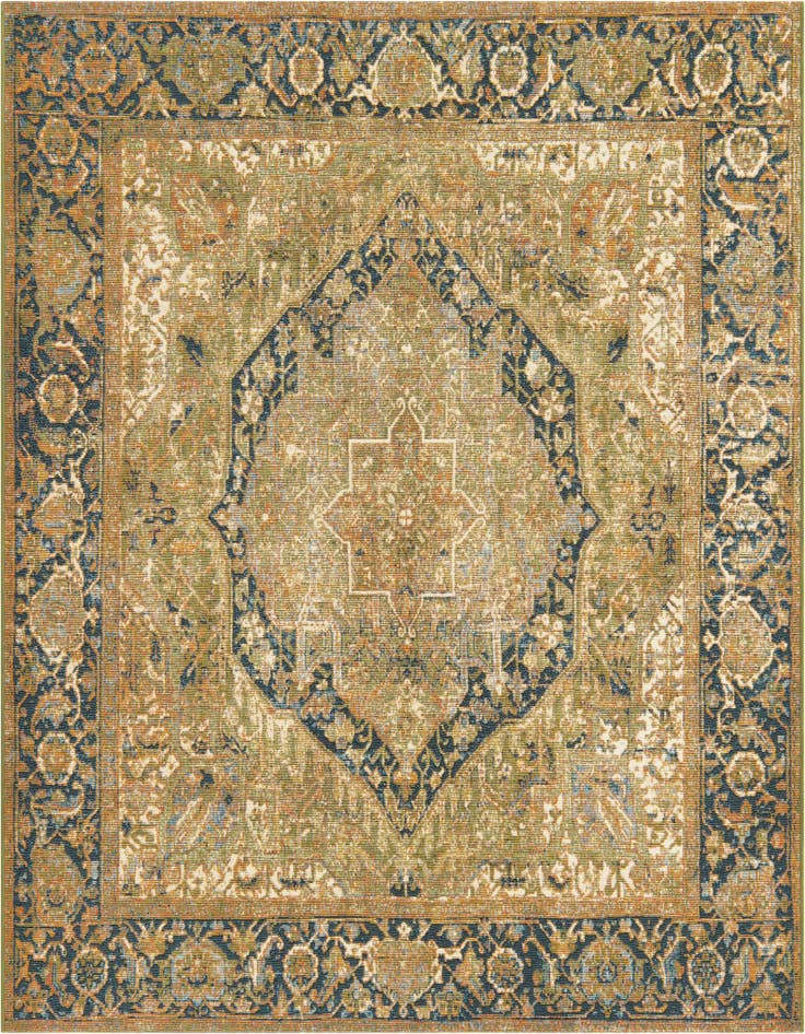 Detail image of 6' x 6' Easy-Clean Traditional Indoor / Outdoor Square Rug