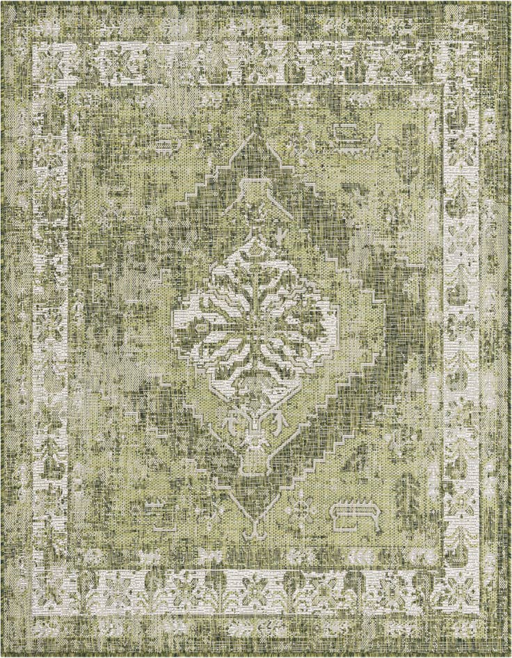 Detail image of 5' 3 x 5' 3 Easy-Clean Traditional Indoor / Outdoor Square Rug