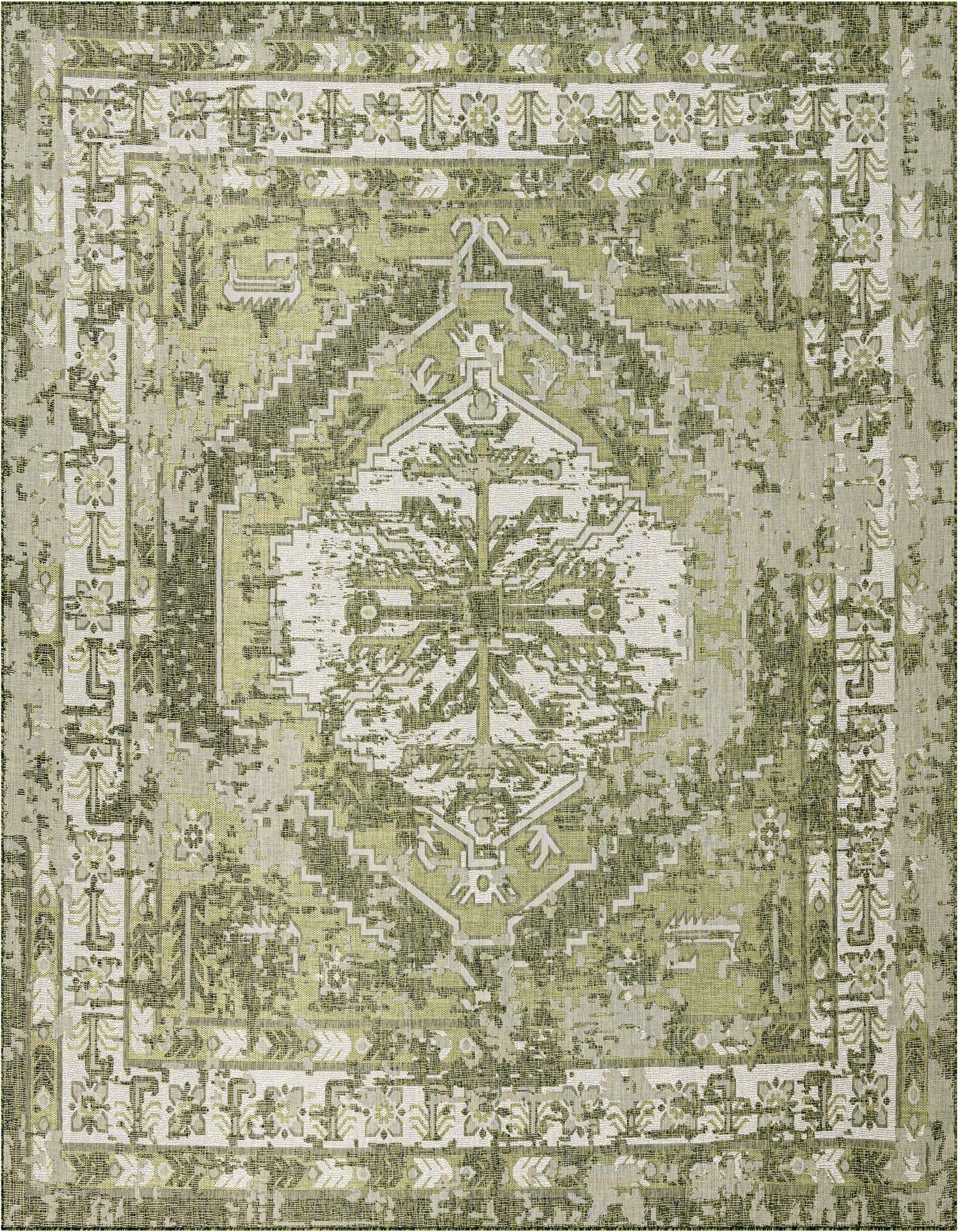 13' x 13' Easy-Clean Traditional Indoor / Outdoor Square Rug