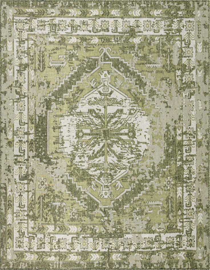 Detail image of 13' x 13' Easy-Clean Traditional Indoor / Outdoor Square Rug